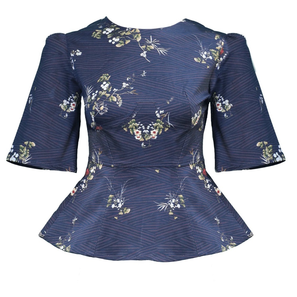 Onirik, Lisa Top, Plum floral cotton